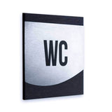 WC Sign: Wood & Stainless Steel — "Venture" Design